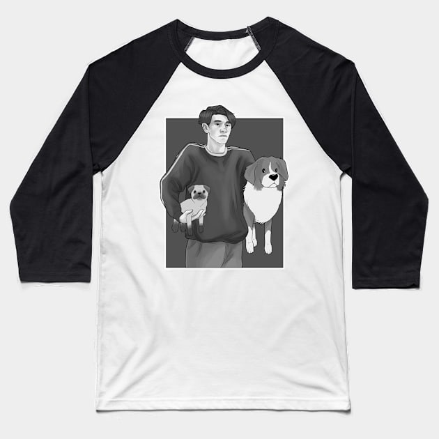 Nick Nelson - heartstopper Nellie And Henry B&W Baseball T-Shirt by daddymactinus